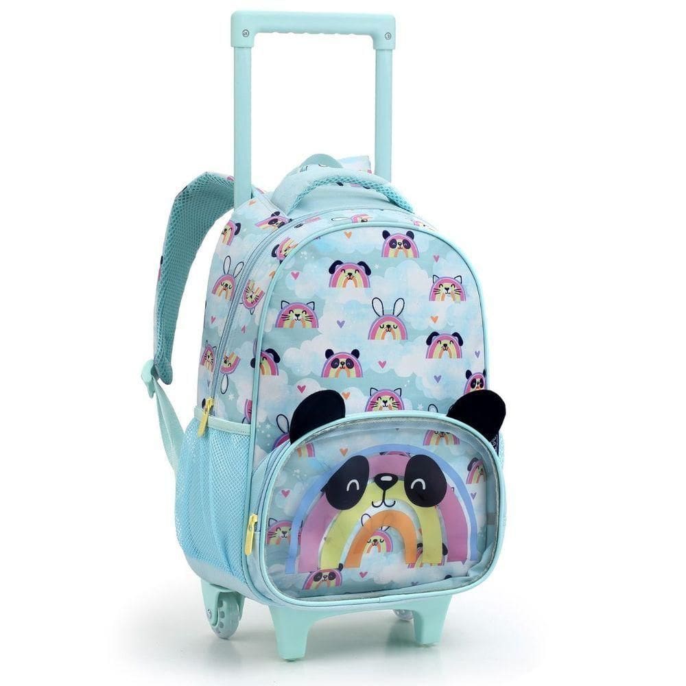 Mochila Rodinha Creche Alça Costas Escola Infantil Panda Seanite