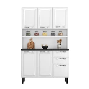 Kit de Cozinha Compacta 120 Aço 6 Portas 2 Gavetas Pratika