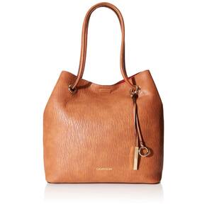 Sacola Calvin Klein Gabrianna Novelty Caramel Vegan Leathe