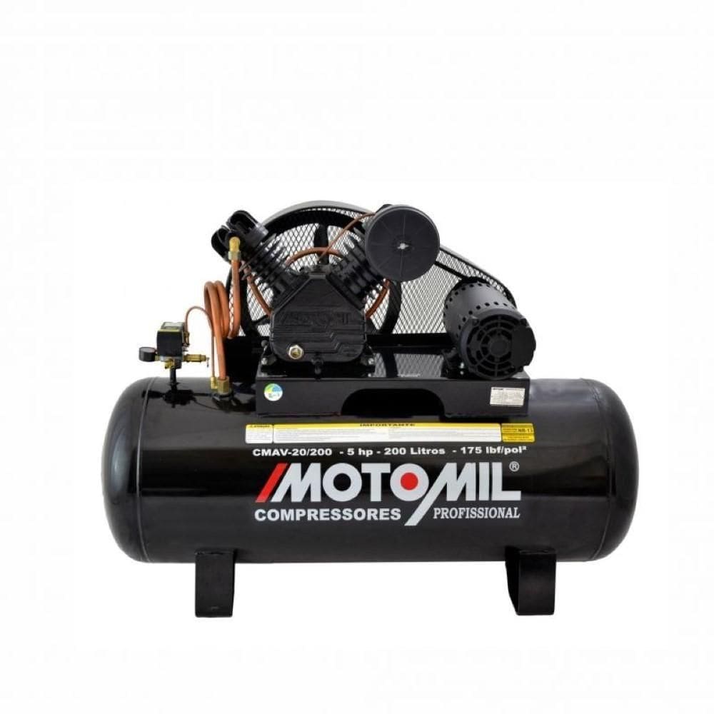 Compressor 175lbs 5hp Trifásico 220/380v Cmav-20/200 Motomil