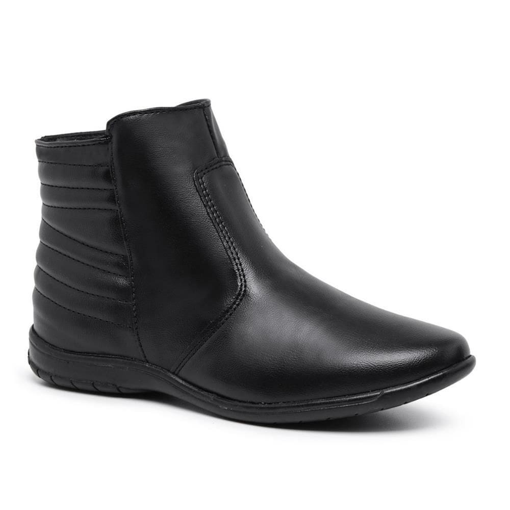 Bota Feminina Cano Curto Zíper Lateral Casual Moderna