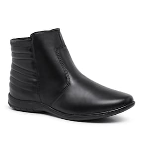Bota Feminina Cano Curto Zíper Lateral Casual Moderna