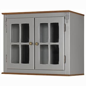 Aéreo Cozinha 80cm 2 Portas de Vidro Laca Cinza