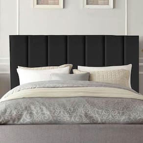 Cabeceira Estofada Cama Casal Queen Size 160 Cm Karla Veludo preto