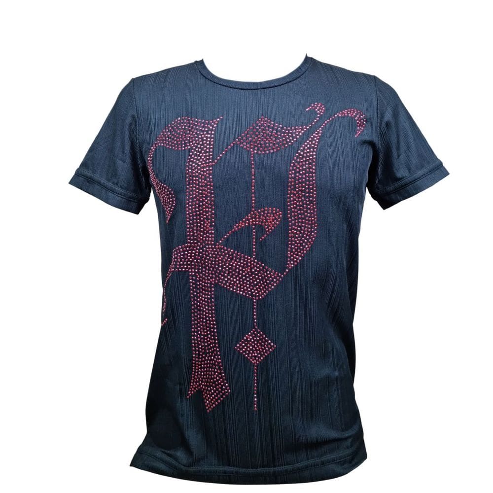 Camiseta Masculina Tecido Premium Detalhe Aplique Balada Preta Pargan