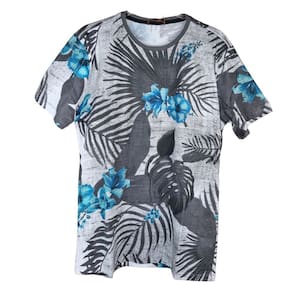 Camiseta Masculina Estampada Floral 100% Algodão descontraída fresquinha