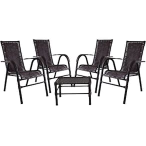Conjunto Cadeiras Mesa De Centro Bela Tabaco Edícula