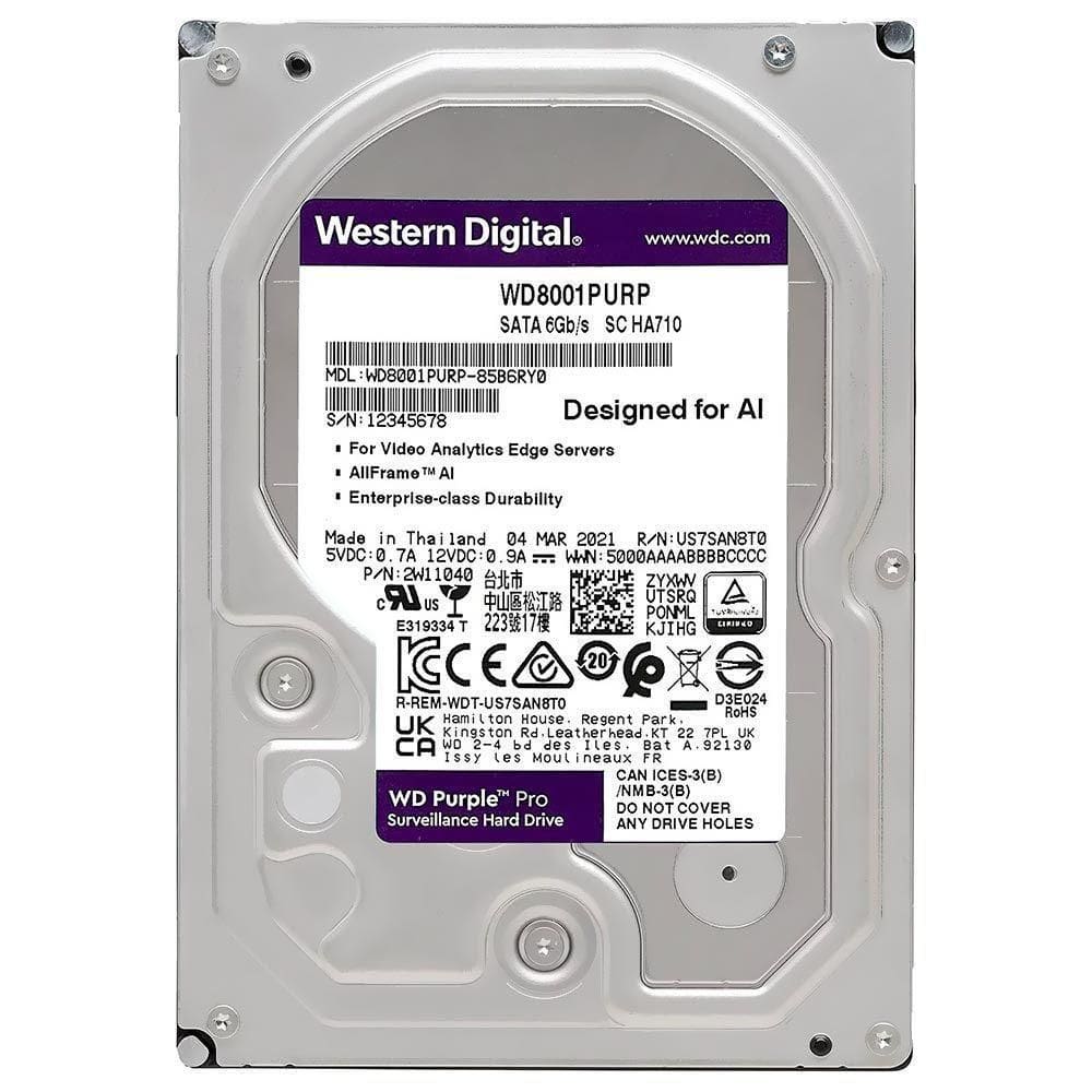 Hd Western Digital 8tb Wd Purple Pro 3.5" Sata 3 7200rpm - Wd8001purp