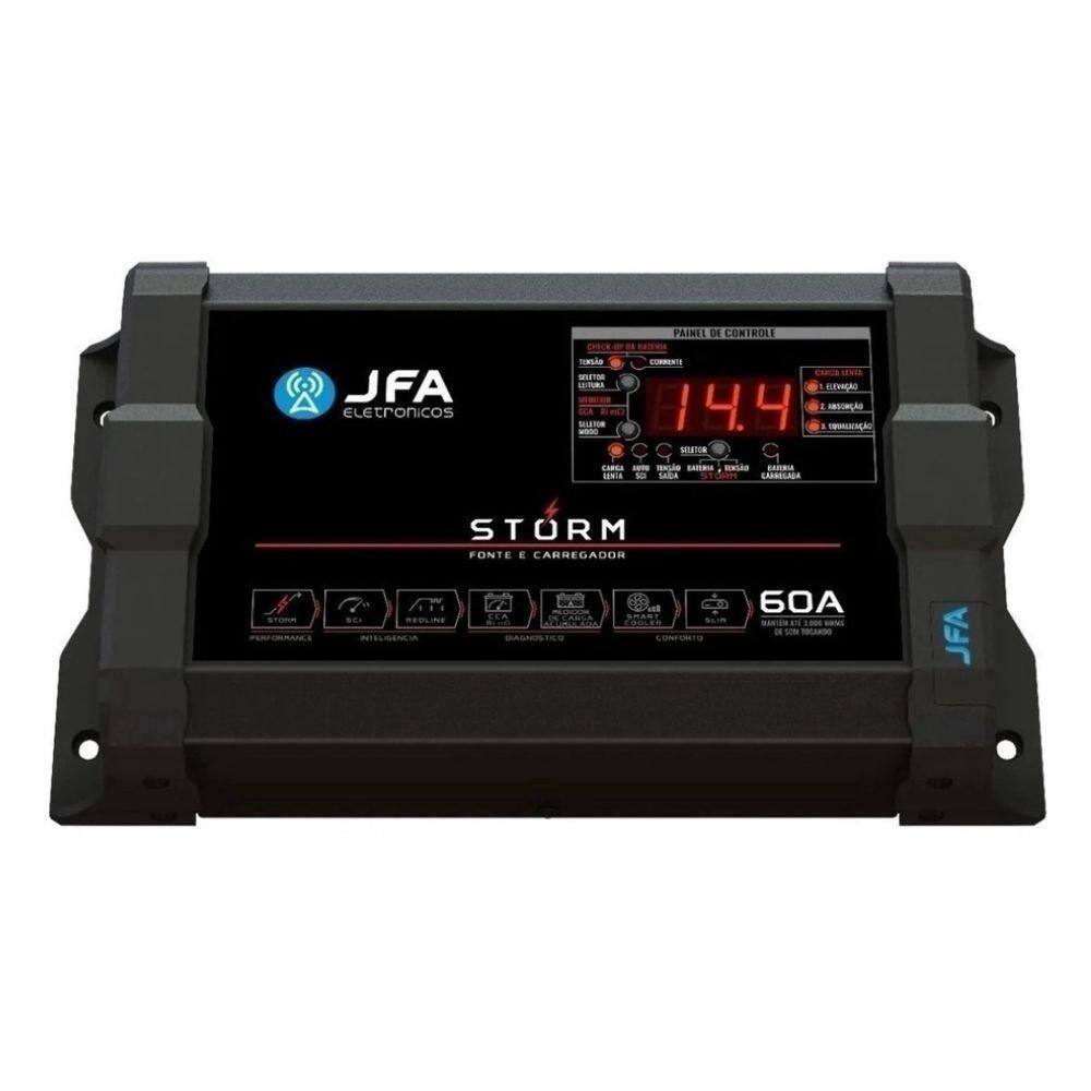 Fonte E Carregador De Bateria Jfa 60a Storm Plus Bivolt