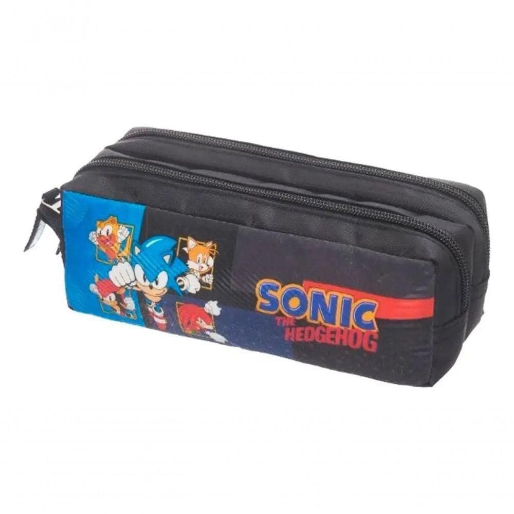 Estojo Duplo Escolar Infantil Sonic Go Fast Pacifc