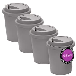 Kit 4X Copos Para Viagem 350 Ml Nepal Topget - Cinza