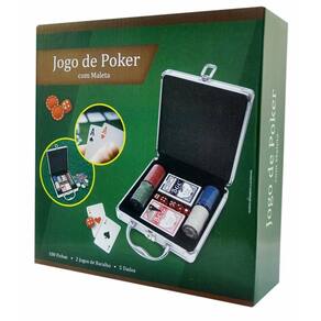 Jogo De Poker Maleta Alumínio 100 Fichas 2 Baralhos 5 Dados