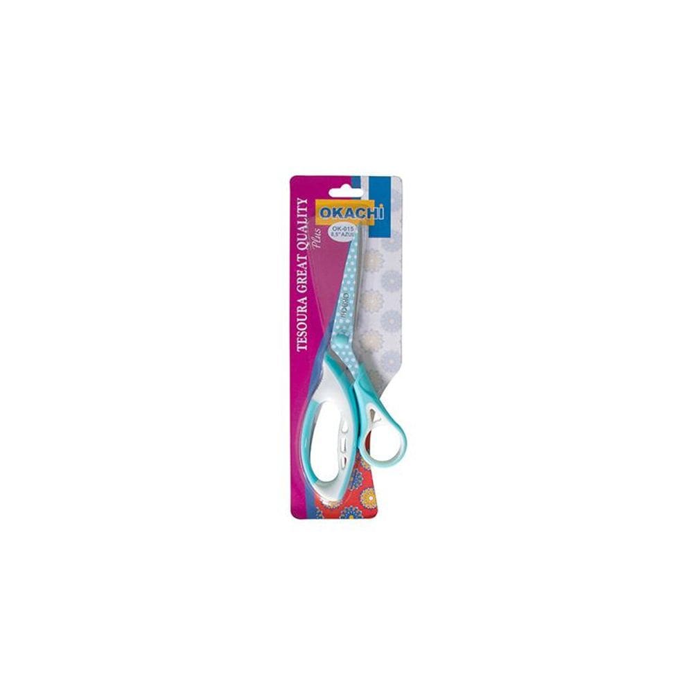 Tesoura Cabo Ergonômico OK-015 8,5Azul - Okachi