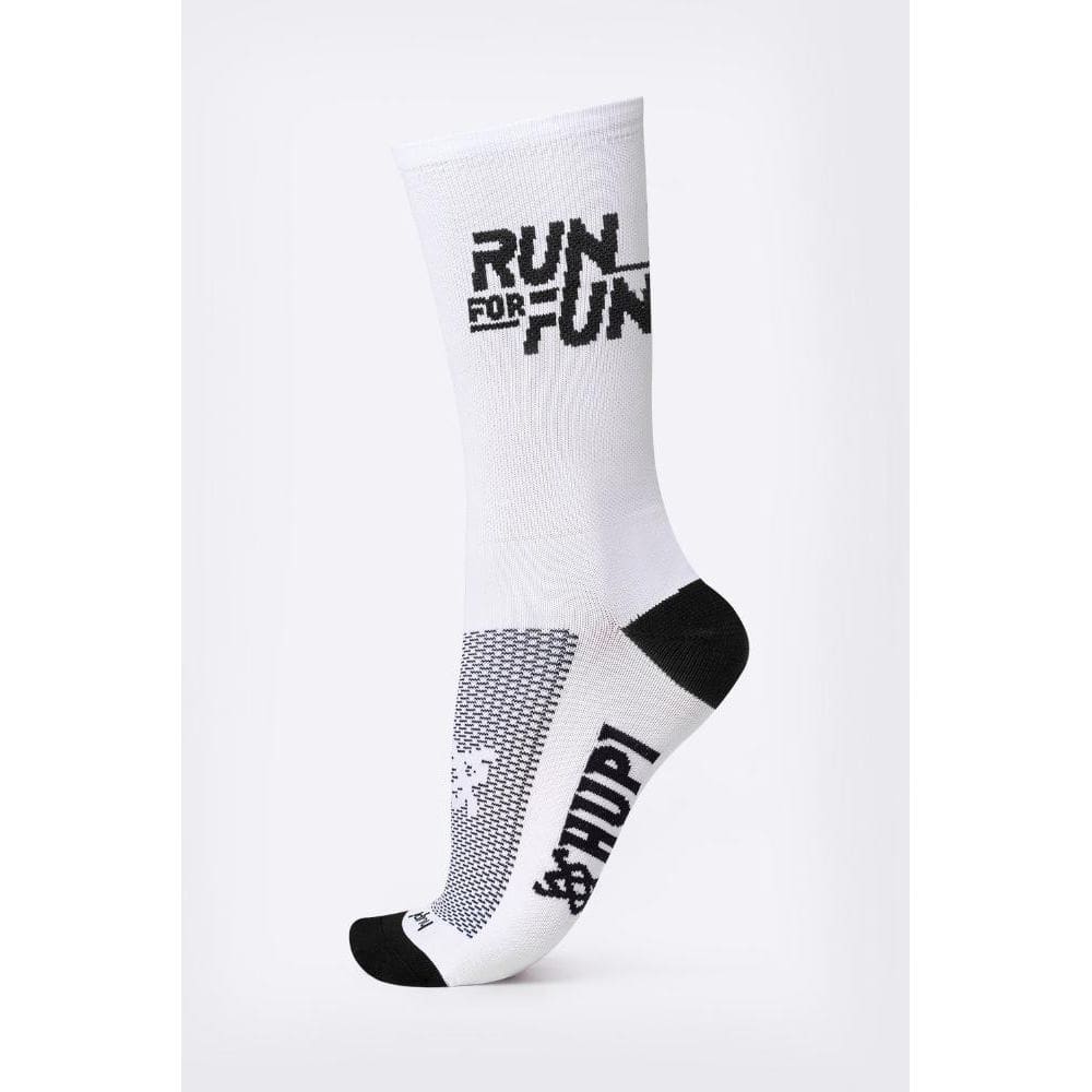 Meia HUPI Run For Fun Branco - LT para pés menores 34-38