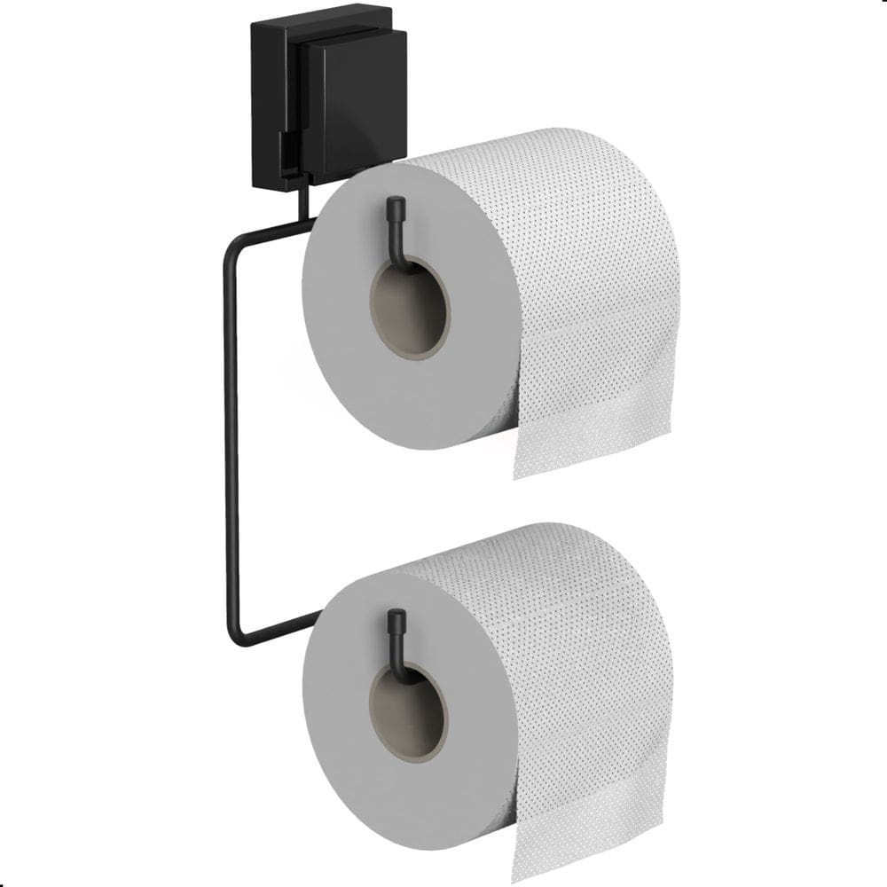 Porta Papel Higiênico com Ventosa Suporte Preto Cx.Ac ARM