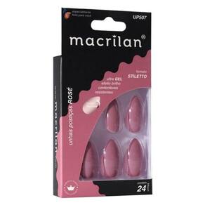 Macrilan Unhas Postiças Stiletto Rosé Up507 (24 Unidades)