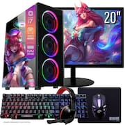 Computador Gamer Completo TOB Intel Core i7 SSD 480GB 16GB Teclado Mouse Mouse Pad e Headset Gamer Monitor 20" Windows 10 Pro Trial