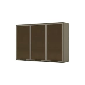 Armário Aéreo 03 Portas Com Vidro 120 Cm Connect Henn Duna