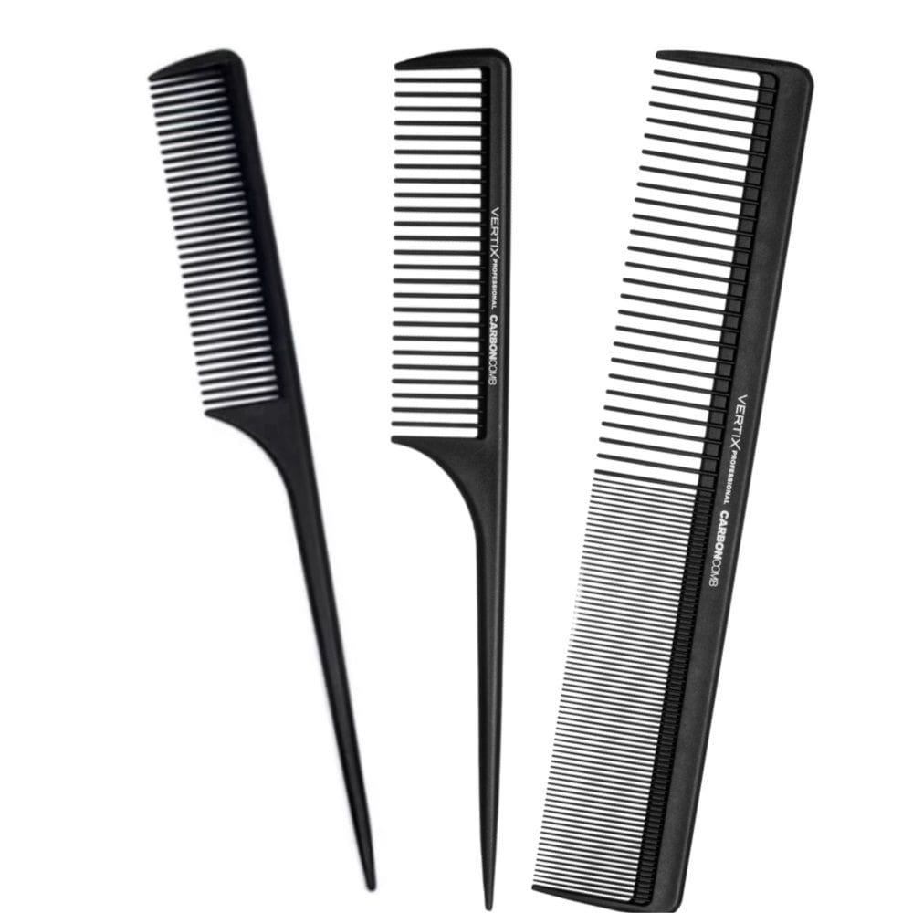 3 Pente de Carbono Pro Dentes Fino Wine e Médio Vertix