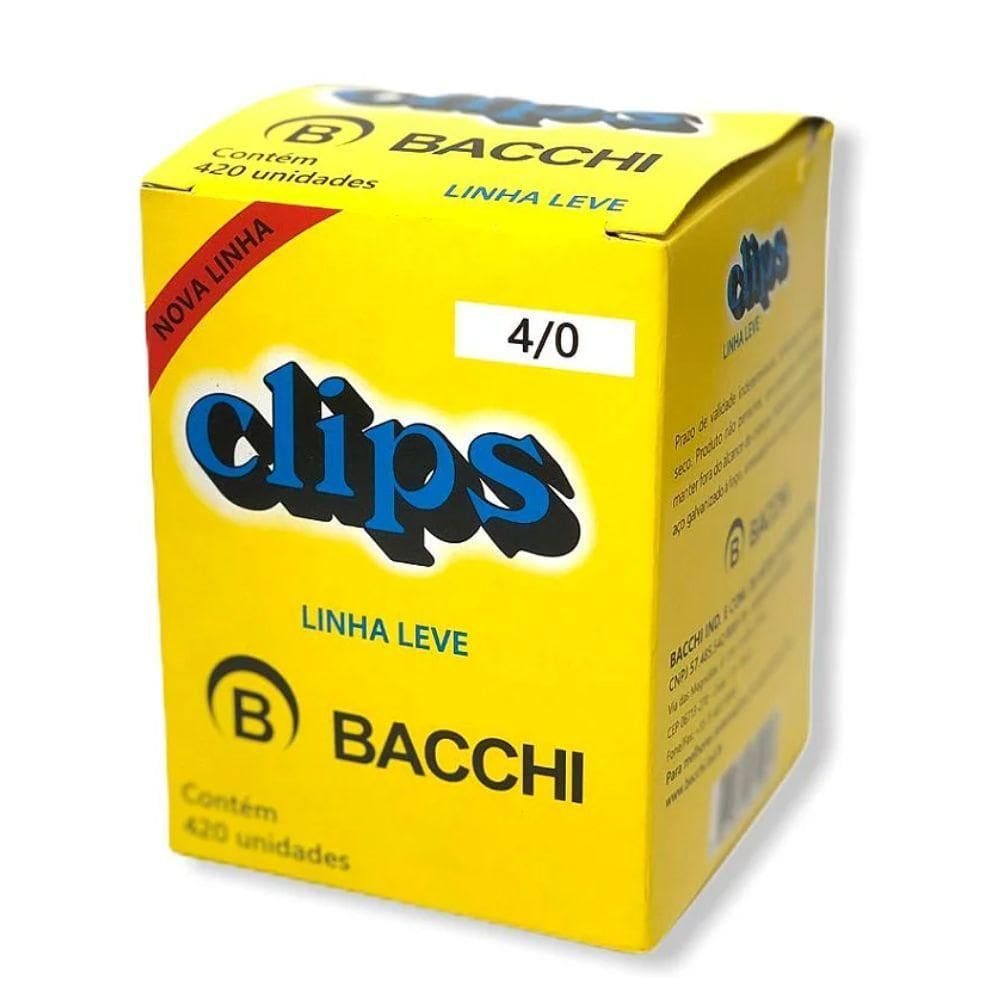 Clips Galvanizado Linha Leve Bacchi 4/0 C/420