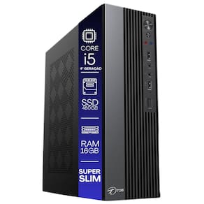 Computador TOB Slim Compacto 4ª Geração Intel Core i5 SSD 480GB Memória 16GB Windows 10 Trial Desktop PC CPU