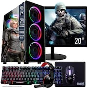 Computador Gamer Completo TOB Intel Core i7 SSD 240GB 8GB Teclado Mouse Mouse Pad e Headset Gamer Monitor 20" Windows 10 Pro Trial