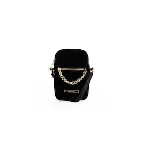 Mini Bag Feminina Rafitthy Preta Detalhe Corrente Dourado
