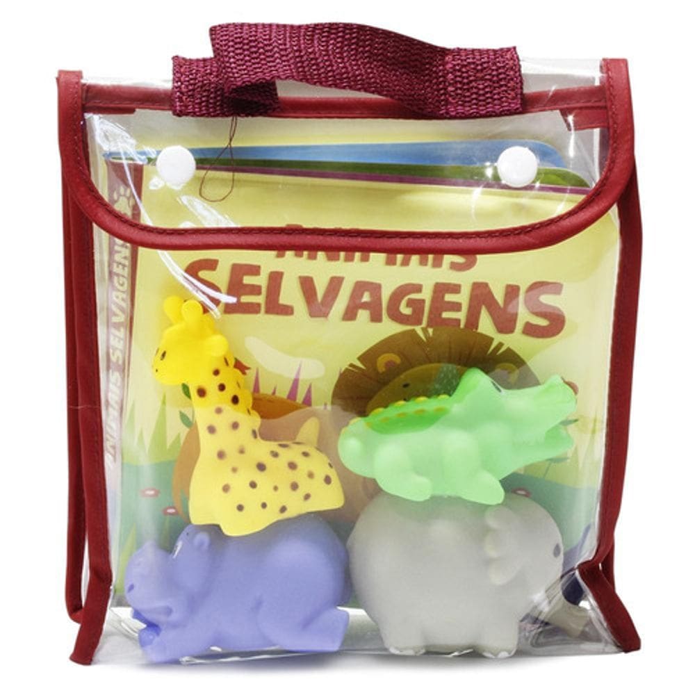 Livro Diversão No Banho - Animais Selvagens + Brinquedos