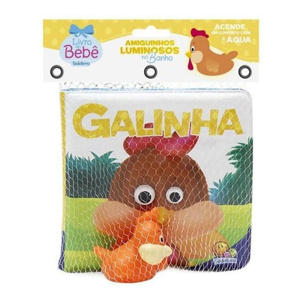 Livro Infantil Amiguinhos Luminosos No Banho Galinha