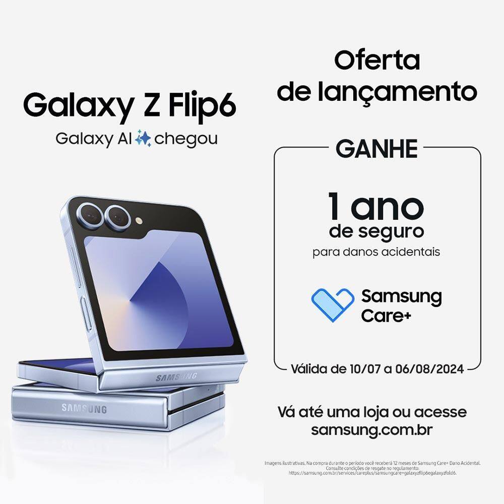 Smartphone Samsung Galaxy Z Flip6 5G Cinza, | Ponto
