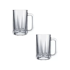 Jogo Caneca Chopp Cerveja Oktober Vidro 355ml Kit 2 Unid