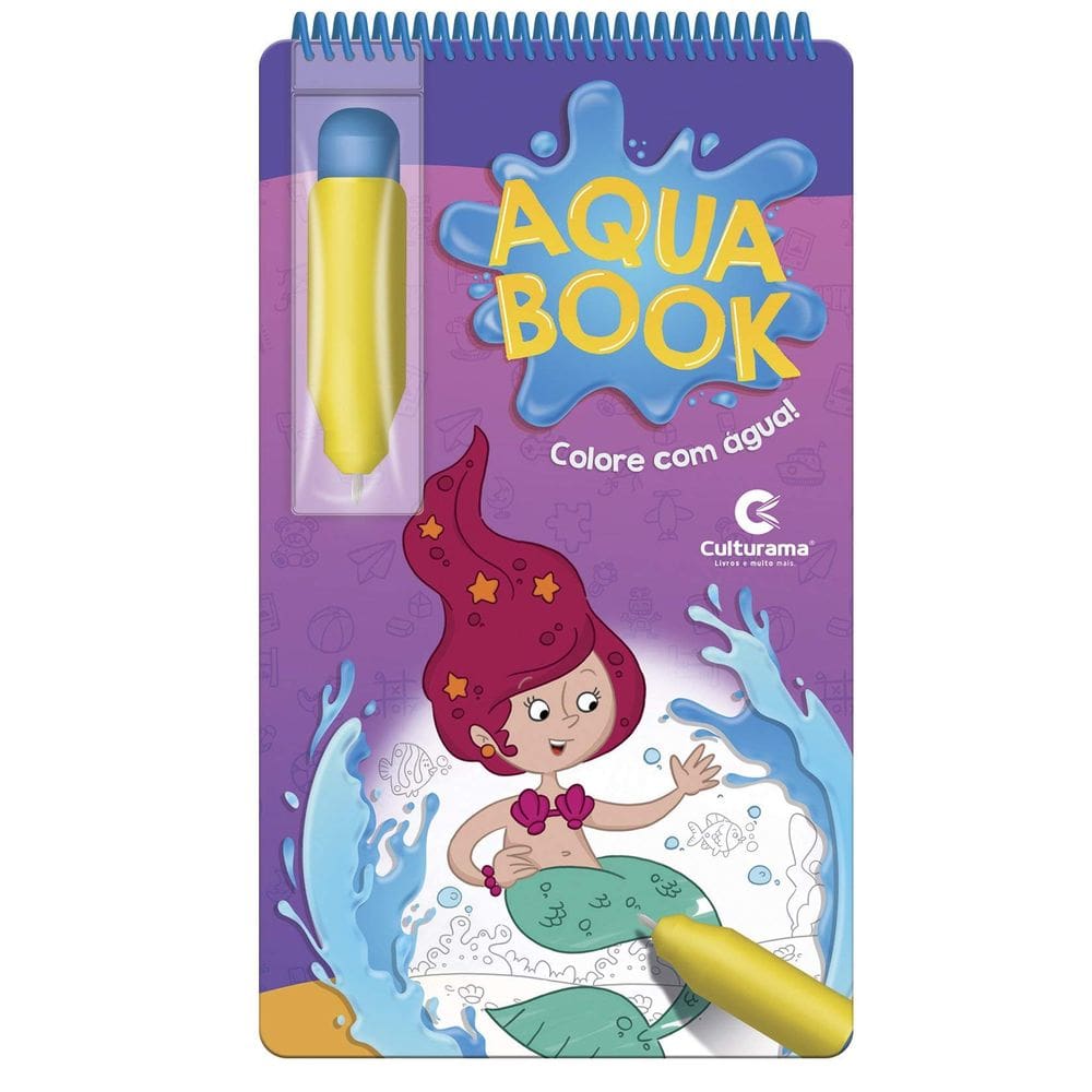 Livro Colorir Aqua Book Menina Sereia Pinta Fácil Com Água