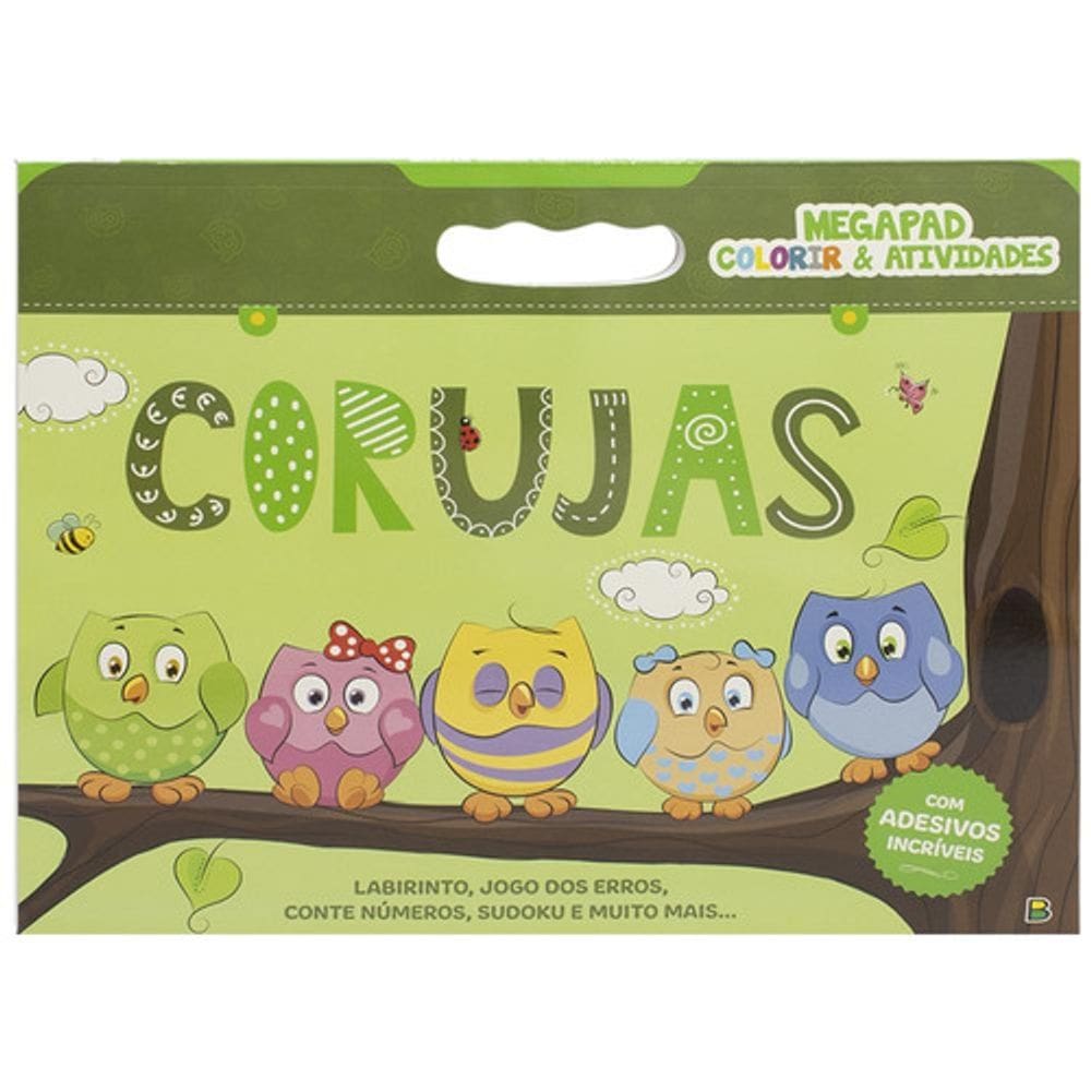 Livro Infantil Megapad Colorir Atividades - Corujas