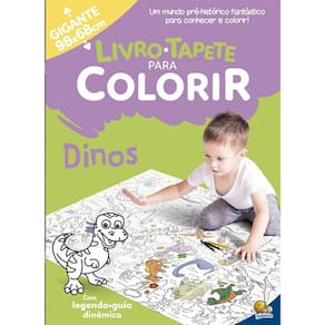 Livro Tapete Gigante Para Colorir Dinos - Com Legenda Guia