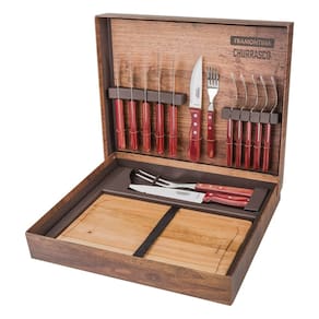 Kit para Churrasco 15 Peças Polywood  Tábua Talheres Tramontina