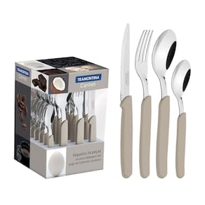 Jogo de Faqueiro Inox 24 Peças Carmel Jantar Churrasco Tramontina