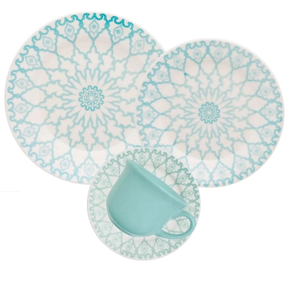 Aparelho De Jantar E Chá 16 Pçs De Cerâmica Donna Mandala Biona Oxford