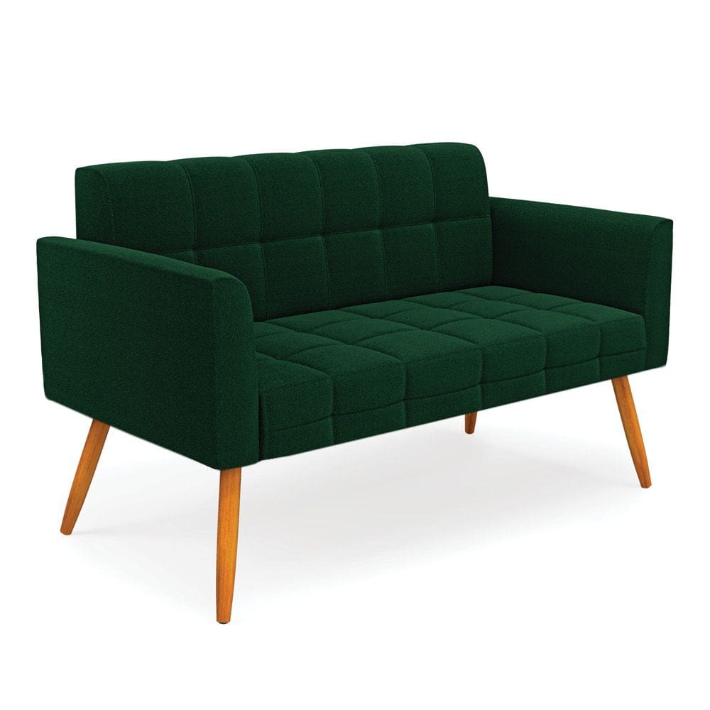 Namoradeira 2 Lugares Pé Palito Castanho Elisa Bouclê D03 - D`Rossi