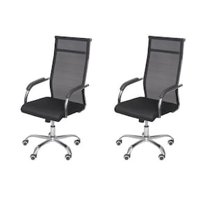 Kit 2 Cadeiras para Escritorio Presidente Alta Roma 3312 Preto