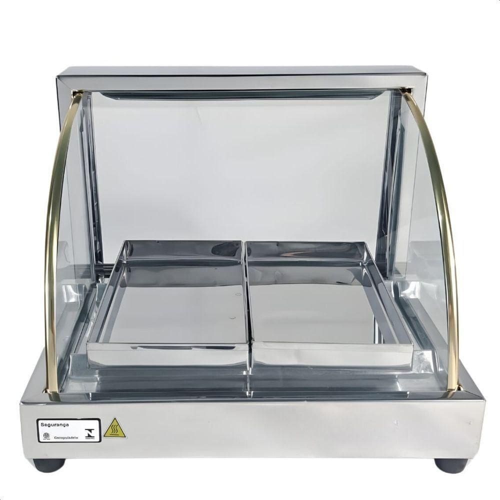 Estufa Vidro Curvo 2 Bandejas Inox Com Selo Do Inmetro