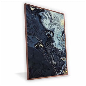Quadro Marmorizado Chique Canvas Sem Vidro Tamanho-moldura 120x80 Filete Cor Madeira