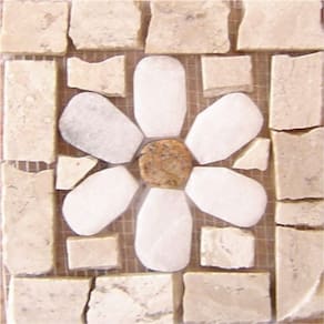 Tozetto Mosaico Fiore Bianco - 13x13cm