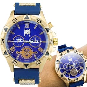 Relogio Masculino Dourado Thor Silicone Aço Inox Banhado Pulseira Ajustavel Presente Casual Social