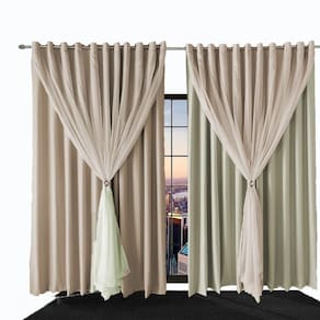 Cortina Sala E Quarto 5,50x2,70 Tecido Blackout Ana Palha