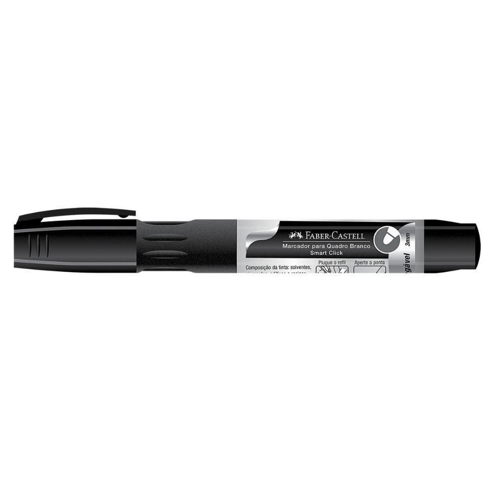 Pincel Marcador Quadro Branco Recarregável Com Refil Faber-castell Preto