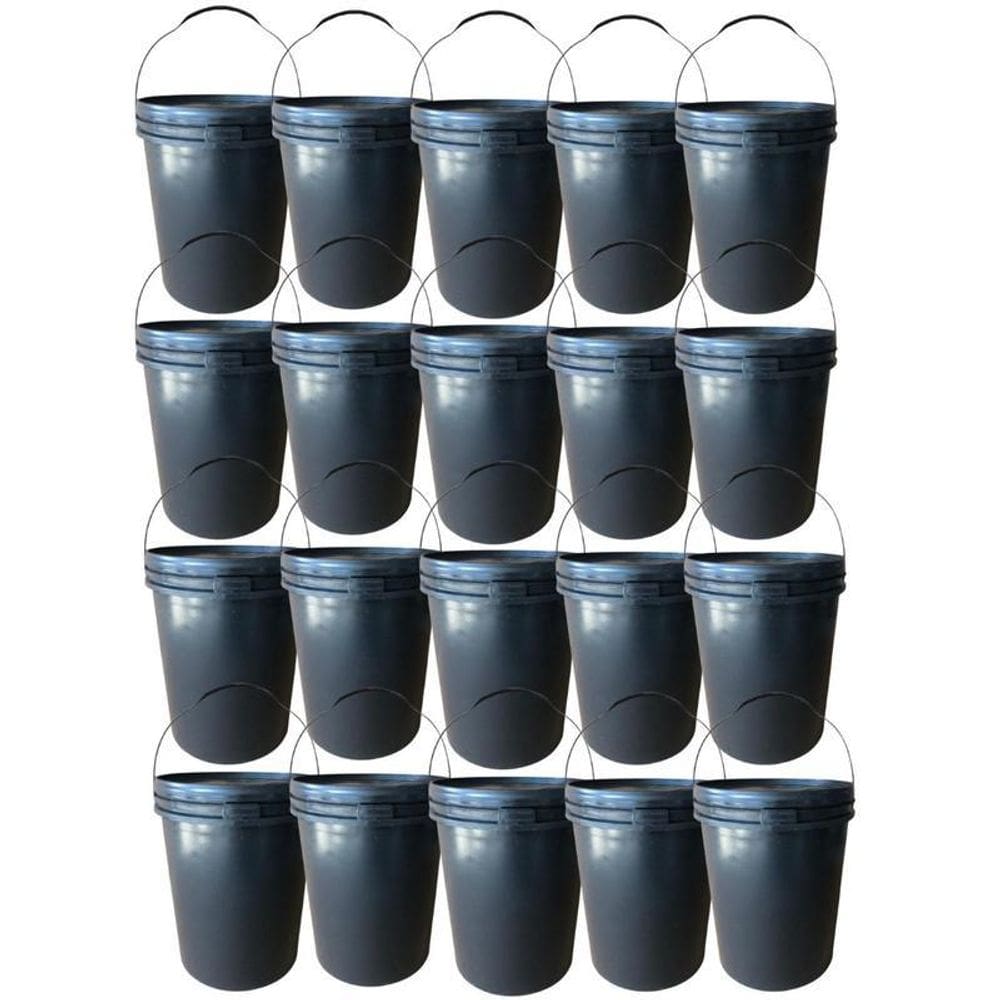 Balde 20L Para Com Tampaposteira Caseira - 20 Pçs
