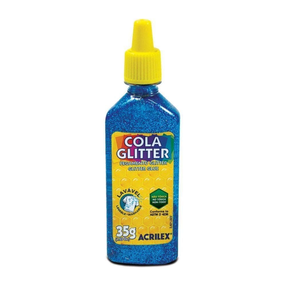 Cola Glitter Acrilex 35g C/12 Azul