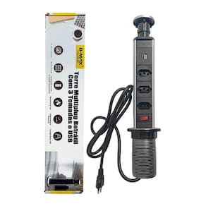 Torre Multiplug Usb 3 Tomadas Retrátil Usb-c E De Embutir