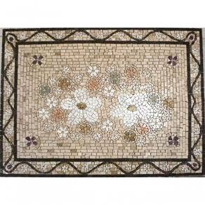 Mandala Mosaico Floral Festoni In Fiori Bianchi Ii Tamanho 80x120cm