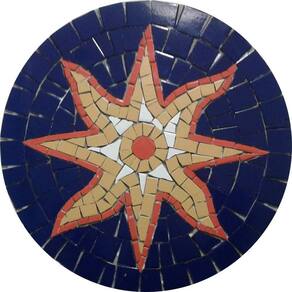 Rosone Mosaico Contemporâneo Sol Em Mosaico Ii Cerâmica